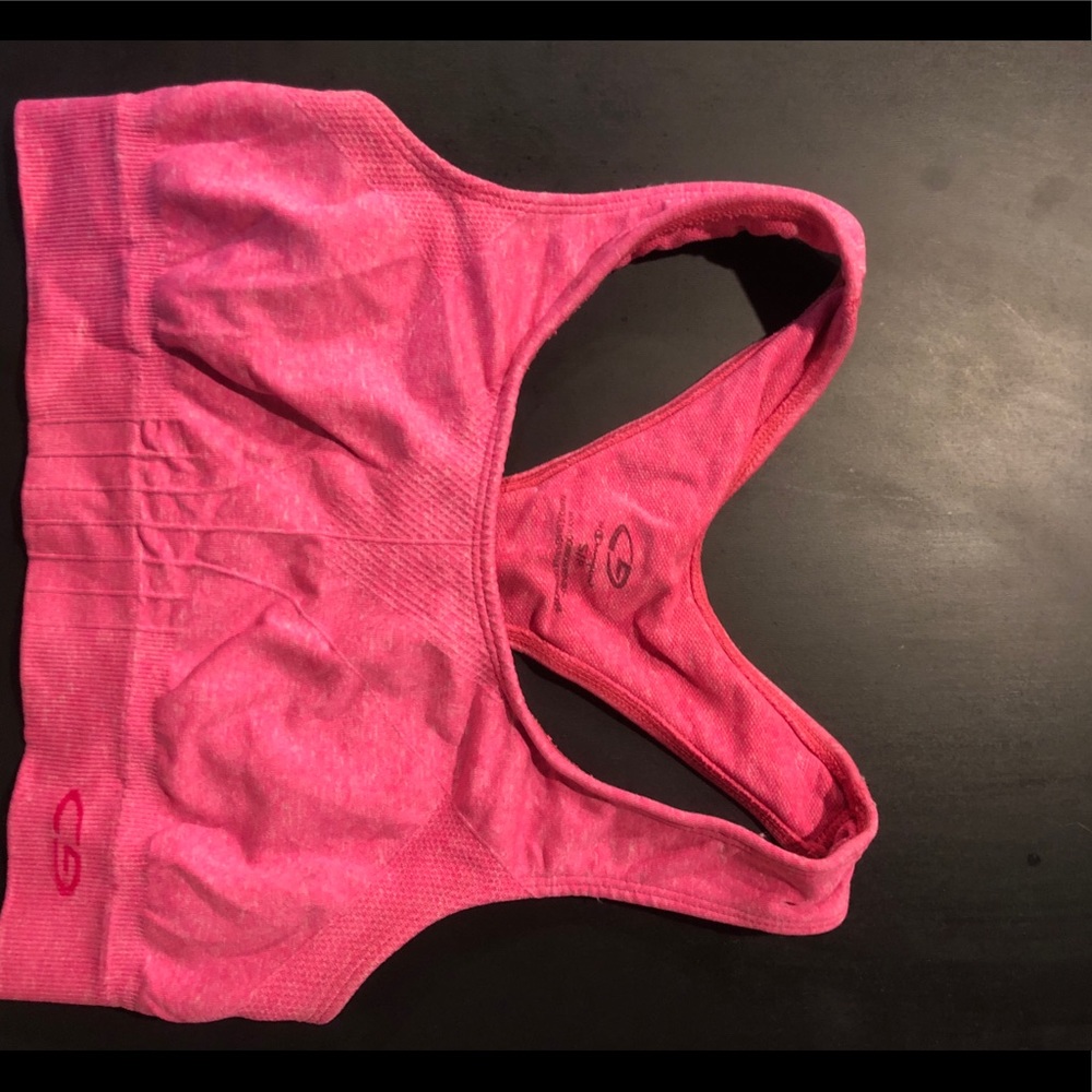 Hot pink sports bra